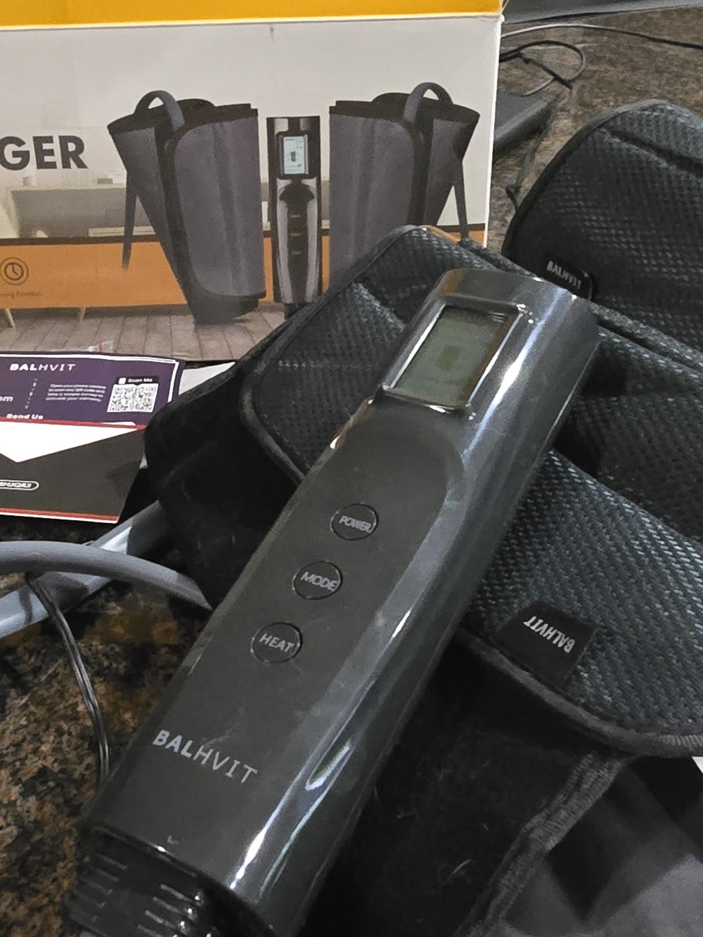 Gray Compression Leg Massager with Remote Control - Picture 5 of 6